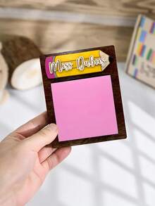 Custom Wooden Teacher Sticky Note Pad Holder Gift,Customize Text,3 Styles,Personalized Teacher Name Gift,Student Gift For Teacher,Teacher Gift,Teacher End Of Year Gift - Multicolor - View 3