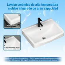 Rectangular Lavabos Para Baños Con Espejo Y Canasta 51cm - Negro - Ver 5