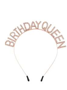 3pcs/Set Rose Gold Birthday Queen Sash Set - Includes Birthday Queen Sash, Birthday Crown And Birthday Glasses, Birthday Party Photo Props, Birthday Party Gift Set - Multicolor - View 12