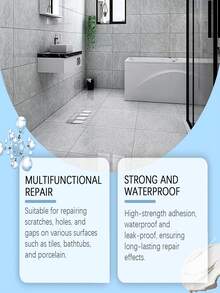 Kakelreparationslim, flerfärgat, läckagetätningsmedel för vardagsrum och badrum. Det har hög vidhäftningsstyrka, är vattentätt och läckagesäkert, vilket säkerställer långvariga reparationseffekter. Det kan användas för att reparera repor, hål och springor på olika ytor som kakel, badkar och keramik. - Multifärgad - Visa 5