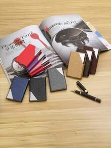 1pc Multi-Color Business Card Holder - Portable And Wear-Resistant Card Storage Box, Suitable For Business Negotiations In The Workplace, Exchanging Business Cards At Social Events, Organizing Office Desks (Desks, Filing Cabinets, Handbags), Carrying During Business Trips, New Employee Onboarding Equipment, Daily Social Storage, Meeting Occasion Supplies, And Business Gift Matching - Bevel Business Card Box - View 5