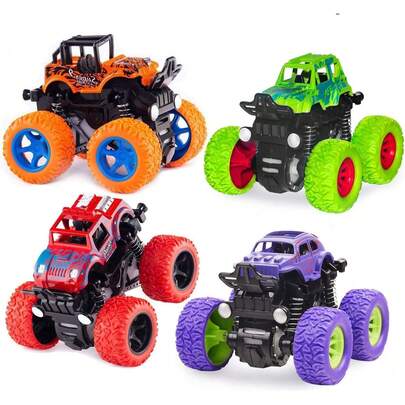 Truck Toy Set - A Set Of 2 Inertia Drive Vehicles, 360 ° Rotating Off-Road Vehicles, Impact Resistant Bidirectional Drive Trucks, Suitable For Children's Day, Birthday Gifts, Halloween/Christmas Gifts