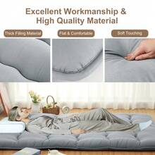 Yiwa 5-Layer Futon Mattress Full Japanese Floor Mattress Foldable Tatami For Sleeping Camping, Grey, 4inch - Kích thước đôi màu xám nhạt - Xem 10