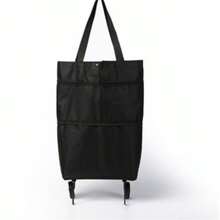 1个多色二合一轻便可折叠购物推车，带轮折叠推车，可重复使用购物袋，男女通用旅行手提袋，家居厨房用品