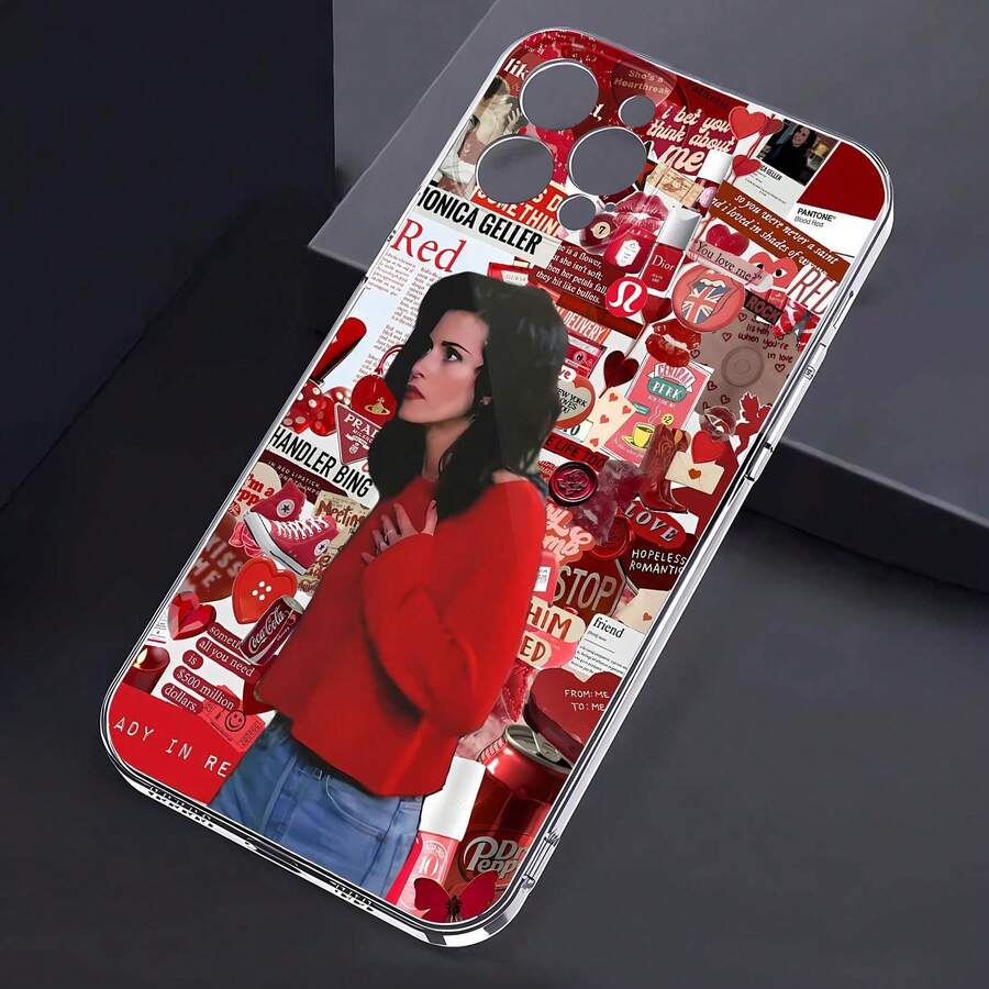 Monica Geller en Rojo. Esta elegante funda es compatible con los modelos 16, 15, 14 Pro Max, 13, 12, 11, XR y XS Plus. Fabricada en silicona TPU, ofrece protección contra golpes y caídas, además de una sensación superior. Es un regalo ideal para familiares, amigos y seres queridos, y una opción perfecta para Navidad.funda de , funda de 16, Navidad, fundas de , funda de 15, 17 Pro Max, fundas para , funda de 16 Plus, regalos de Navidad - transparente - Ver 1