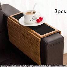 1 pieza/2 piezas Bandeja para reposabrazos de silla, Bandeja para reposabrazos de sofá, Bandeja para reposabrazos de sillón reclinable, Bandeja de sobremesa, Bandeja de reposabrazos de sofá de madera, Bandeja de reposabrazos de escritorio/silla, Caja de almacenamiento y exhibición de sobremesa, Bandeja y cuenco decorativos, Bandeja de decoración del hogar