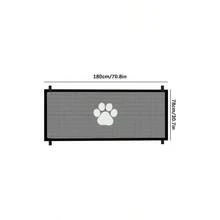 Retractable Gate - 1x Mesh Gate, Foldable Pet, Retractable Indoor Safety Barrier Easy To Use Pet Fence, Easy To Install Folding Fence Net Stairs, Doorways, hall, Kitchen - Negro + L - Ver 7
