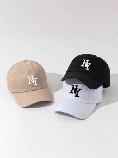 3/1 Embroidered New York Baseball Cap, Outdoor Sun Protection Casual Hat, Suitable For Boys And Girls, Spring/Autumn Travel, Beach, Sun Visor