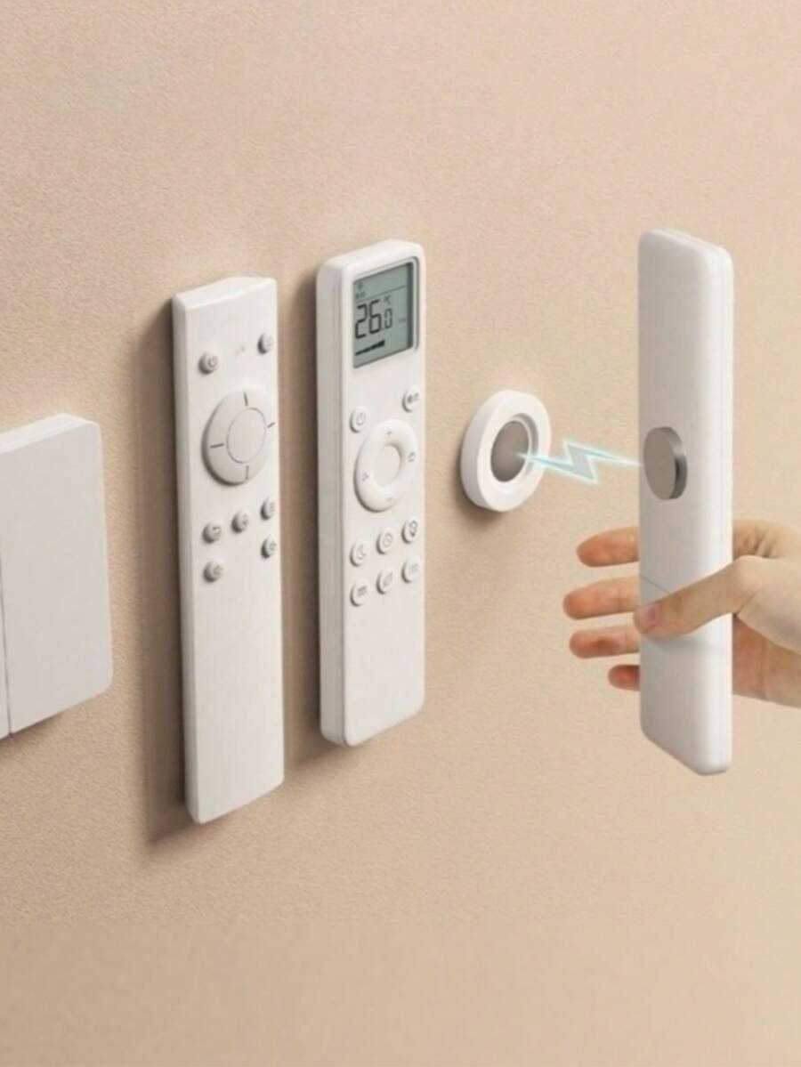 10/5 Peças Suporte Magnético Redondo para Controle Remoto, Com Adesivo Antiderrapante, Sem Necessidade de Perfuração, Estilo Casual Suporte de Parede de Metal Gancho Prático
