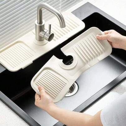 1 Tấm lót thoát nước bồn rửa nhà bếp - Nắp đậy lỗ thoát nước bồn rửa, Tấm lọc bồn rửa, Khay thoát nước nhà bếp, Thảm đựng đồ bồn rửa, Thảm thoát nước bồn rửa, Kích thước 33.5*11.5 cm, Thoát nước trơn tru, Dễ dàng vệ sinh, Phù hợp với hầu hết các loại bồn rửa, Hoàn hảo cho Ngày Valentine, Lý tưởng cho các bà nội trợ, Sử dụng trong nhà bếp, Thảm nhà bếp, Phụ kiện nhà bếp, Giá thoát nước bồn rửa, Ngày Valentine