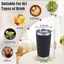 Vaso Térmico de Acero Inoxidable 20oz, Doble Pared, Mantiene Frío y Caliente, Tapa a Prueba de Fugas, Apto para Viaje y Oficina - Azul - Ver 5