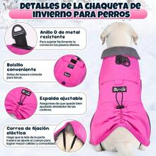 zxr AUTOWT Chaqueta de Invierno para Perro Resistente al Viento Impermeable con Cuello Alto Cálida para Perros Medianos y Grandes Ideal Clima Frío Interior y Exterior89 - Fucsia - Ver 5