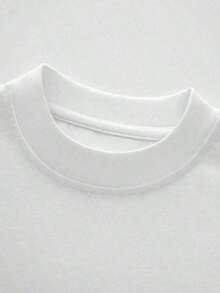 Camiseta de algodón para hombres con patrón de calavera de conejo de neón de huesos cruzados que simboliza la rebelión juguetona y la actitud desafinada 4Y09 - Blanco - Ver 2