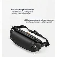 KINGSONS Crossbody Sling Bag For Men Versatile Travel Hiking And Working Mens Chest Bag Side Daypack Fashion Lightweight Radiant Cycling Shoulder Backpack For Travel Sport Gym - KS3249W - View 5