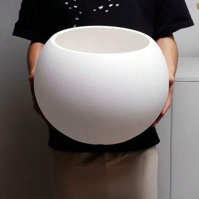 Minimalist Luxury Round Ball Planter, Suitable For Indoor Living Room, Study, Bedroom, TV Cabinet Decor, Thick Resin Planter For Bird Of Paradise & Monstera Plants