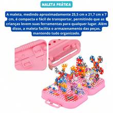 Montessori Educational Building Block Set, 283 Pieces - Rosa Pálido - Ver 6
