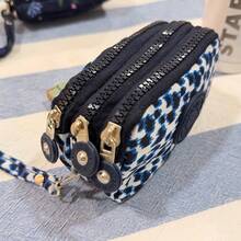 3-Clasp Wallet, Large Capacity Card Holder - 藍白色 - 查看 2