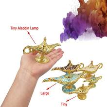 Tiny  Genie Lamp Vintage Legend  Magic Lamp Wishing Light Arabian Costume Props Party Wedding Table Decoration Birthday Gift,Small Gold - Small Gold - View 5