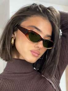 1 PC Women's Retro Feel Cat Eye Frame Fashion Glasses, Lightweight And Comfortable To Wear For Outdoor - Multicolor - View 15