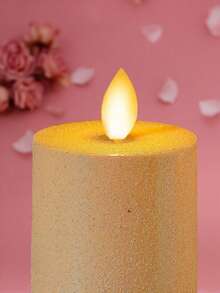 1pc Ombre Glitter LED Electronic Candle Set, Romantic Gradient Glitter Cylinder Soft Light Atmosphere Electronic Candle Set, Suitable For Valentine's Day Proposal Decoration, Couples Home Decor, Men's Gift, Personalized Gift, Ramadan, Wall Decor, Bedroom Decor, Personalized, Garden Decor, Bathroom Accessories, Candle Warmer Lamp - Warm white light - View 7