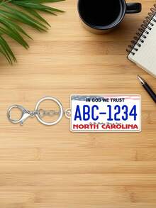 Customized Personalized USA State License Plate Replica Keyring Keychain,Customize Text,72 Styles,Personalized Acrylic Keychain USA State License Plate Replica Keyring Custom Car Accessory 50 States - Multicolor - View 15