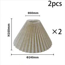 2 Pieces Of Modern And Fashionable Pleated Fabric Lampshades, Paired With A Metal Frame For Modern Home Decoration, Elegant Curved Design - Multicolor - View 12
