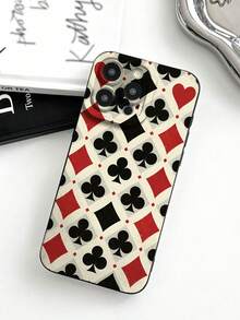 1pc Fashionable & Unique Spade Graphic Black Pupil Design Soft Phone Case Compatible With IPhone 16/16Pro/16Plus/15/15ProMax/15Pro/11/12/13/14ProMax/12Mini/13Mini/11Pro/11ProMax/12Pro/12ProMax/13Pro/13ProMax/14Pro/14ProMax, Creative & Elegant - متعدد الألوان - مشاهدة 1