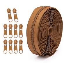 177.16-Inch Zipper With 10 Zipper Pulls, 5# Nylon Colored Zipper, 20 Color Options, Matching Zipper Pulls, Suitable For Clothing, Outerwear, Luggage, Bags, DIY Crafts And More - 5# Solid Color Nylon - View 29