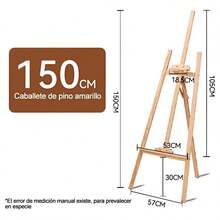 Soporte De Caballete Para Pintura Y Exhibición, Caballete De Madera Profesional Pinturas Ajustable 1.5m, Caballete De Arte Para Dibujo, Caballete Plegable Para Niños, Ideal Para Regalar Y Exponer - Albaricoque - Ver 4