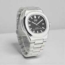 DHP Men's Dress Watch - Assorted Colors, Waterproof. - 銀黑色 - 查看 4