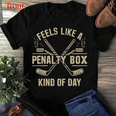 Comodidad Clásica: Camiseta de Hombre% Algodón.Se Siente Como Un Box de Penalti Tipo de Día Sudadera Divertida de Hockey - Camiseta de Jugador de Hockey, Camiseta de Equipo de Hockey, Mamás de Hockey, Regalo de Moda para Amantes del Hockey	 Camisetas unisex 63OQ
