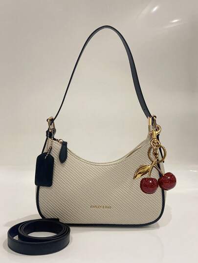 2025 New Fashion Classic Versatile Letter Graphic Decor Solid Color PU Leather Shoulder Bag/Crossbody Bag, Suitable For Shopping, Foldable