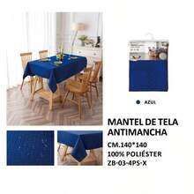 mantel rectangular color azul de alta durabilidad de 140cm*140cm - 1PC - Ver 5