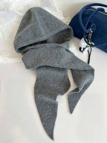 1pc Women's Knitted Hooded Scarf, Large Shawl Balaclava Hat, Knitted Scarf Cowl Neck Warmer, Suitable For Daily Wear In Winter Cold Weather Outfit Women - Multicolor - View 12