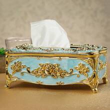 1pc High-End Hotel & Restaurant European Tissue Box, Multi-Scenario Desktop Tissue Extraction Box, Bathroom Kitchen & Living Room,European Style Tissue Box, High-End Hotel Restaurant Napkin Extraction Box, Living Room Desktop Paper Extraction Storage Box - Multicolor - View 5