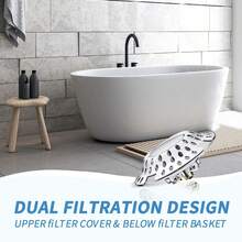 三合一通用浴缸排水塞 - 一体式浴缸排水塞，带盖，双重过滤设计，弹簧式浴缸排水塞，适用于更换排水孔