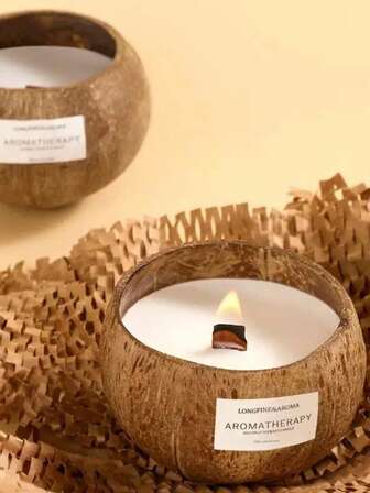 Coconut Shell Scented Candle, Hand-Crafted Premium Home, Sleep, Birthday, Niche Fragrance Gift, Candle, Candles, Gifts, Ornaments, Decorations