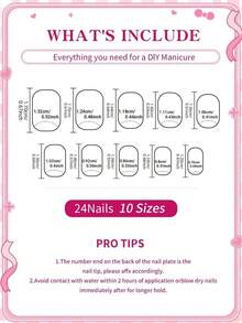 24pcs/Set Medium Square Shiny Colored French Manicure Nail Stickers, Containing Glter, Full Coverage Acrylic False Nails, Inclus 1pc Jelly Gel And 1pc Nail File, Suable For Women And S For Daily Work, Study And Garings - Nhiều màu 16 - Xem 6