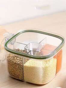1pc Fashionable Multi-Function Kitchen Seasoning Box, Transparent Spice Jar Condiment Container Set - Clear - View 7