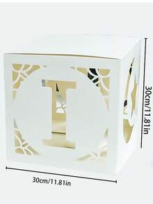 1个25厘米和30厘米气球盒，白色透明月亮节派对盒，星月图案，中东节日装饰派对摆件，适用于中东节日派对、主题派对 - 彩色 - 查看 6