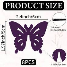 8Pcs Acrylic Wine Glass Tags Purple Butterfly Pink Bowknot Cat Rose Pink Cherry Blossoms Drink Markers For Cups Reusable Blank Drink Charms For Birthday Wedding Party Decoration Accessory - Butterfly - View 2