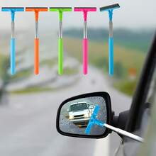1 Portable Rearview Mirror Water Wiper With Sponge Cleaning Brush And Retractable Window Cleaning Brush - 粉紅色 - 查看 3