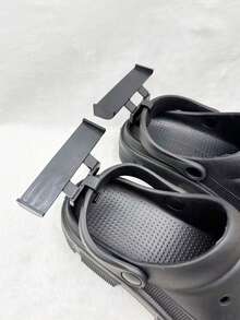 2 piezas Zapatos con efecto de agujero negro y alerón de coche, juguete divertido, accesorios de pantuflas para el hogar pequeños y desmontables - Negro - Ver 4