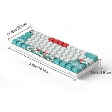 Teclado mecánico de juego MageGee Star61 Mini 60% RGB, 61 teclas con conexión por cable, intercambiable, multi-dispositivo, con interruptores rojos personalizados, adecuado para portátiles, tabletas y jugadores - Azul menta - Ver 2