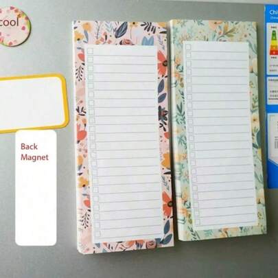 50 Sheets Magnetic Notepad, Detachable Magnetic Notebook, With Magnetic Pen Holder, Suitable For Refrigerator (Pen Not Included). Great For Back To School, Winter, Thanksgiving, Christmas, Saudi National Day, Birthday, Holiday Gifts For Friends And Adults.