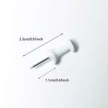100pcs White Plastic Head Map Pins, Suitable For Bulletin Board, Wall Hanging And Office Use - White - View 2