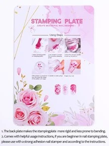 可爱卡通动物美甲印花板，丝带蝴蝶结兔子熊爱心大号美甲模板，打造可爱美甲设计，DIY日式美甲工具，沙龙级不锈钢美甲用品 - 銀色 - 查看 11