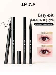 J.M.C.Y 防水、防汗、防晕染液体眼线笔，细笔尖，适合初学者 - #01 Black sponge head‌ - 查看 3