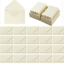 20pcs Envelopes + 20pcs Cards, Includes Blank Beige Greeting Cards, Small Self-Adhesive Envelopes, Suitable For Graduation Ceremony, Invitations, Baby Shower, Wedding And RSVP Cards. - Beige - 20pcs - View 2