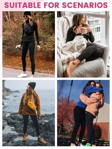 7-Pack Women'S Low-Waisted Leggings - Tummy Control Soft Yoga Ankle Pants, All-Season Workout Leggings For Running, Pilates - 黑色 - 查看 4